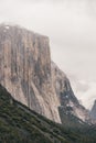 El Capitan on a Foggy Day in Yosemite National Park Royalty Free Stock Photo